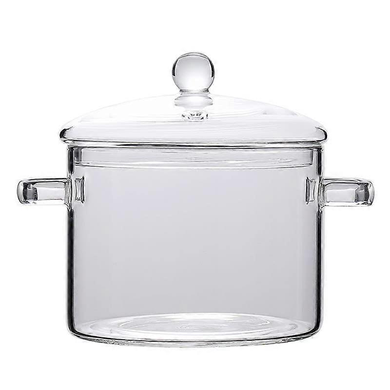 1900L glass pots with pots, 64 oz stove cooking pot with lid and halted saucepan open soup pot, high borosilicate glass pot