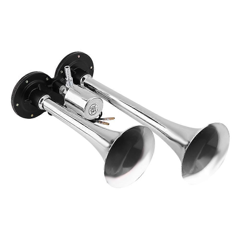 Truck Train Boat RV 150db Super Loud Dual Trumpet Air Horn Chrome