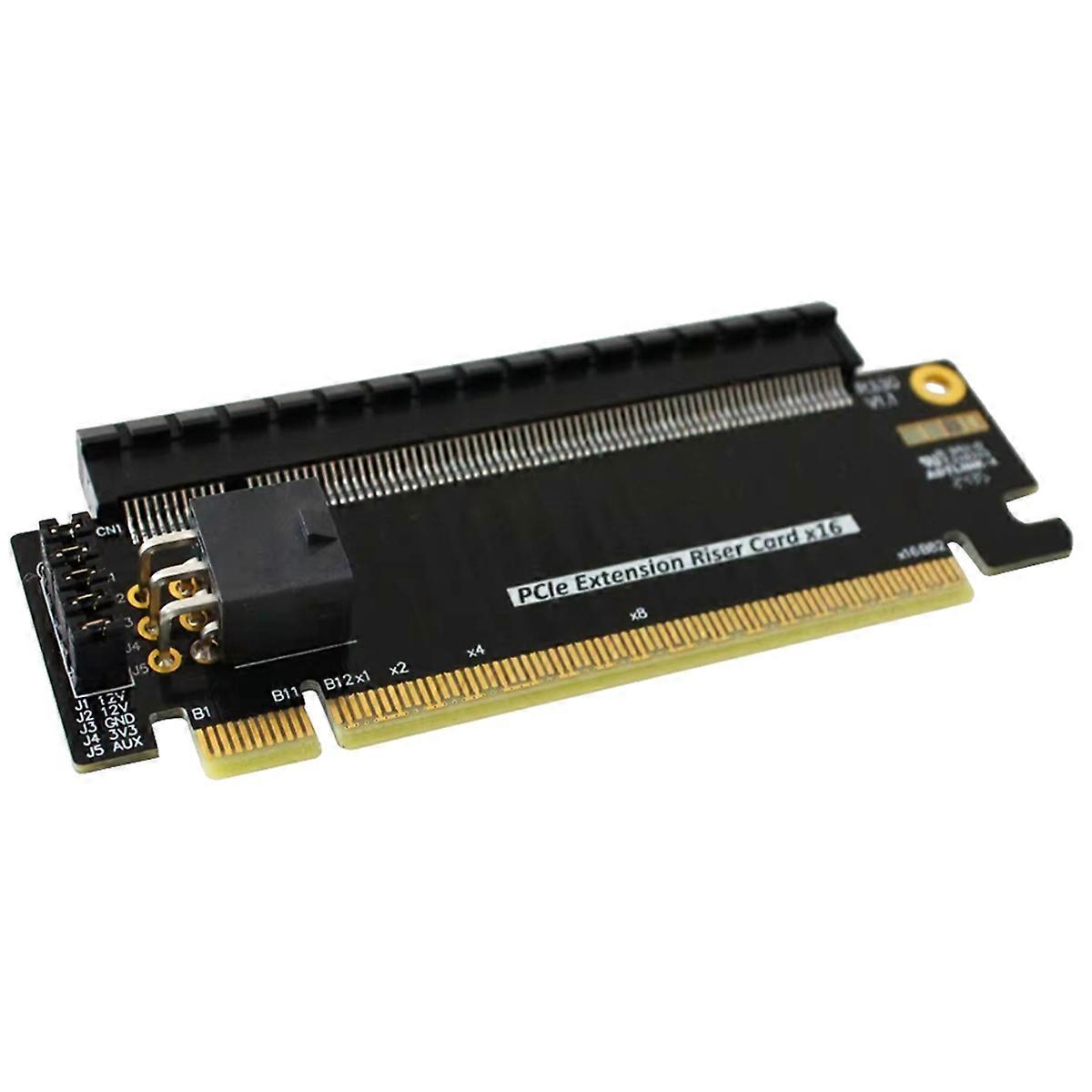 PCI-E 5.0 X16 Half Height to Full Height Extension Riser Card PCIe5.0 X16 Test Card Support External Power Supply