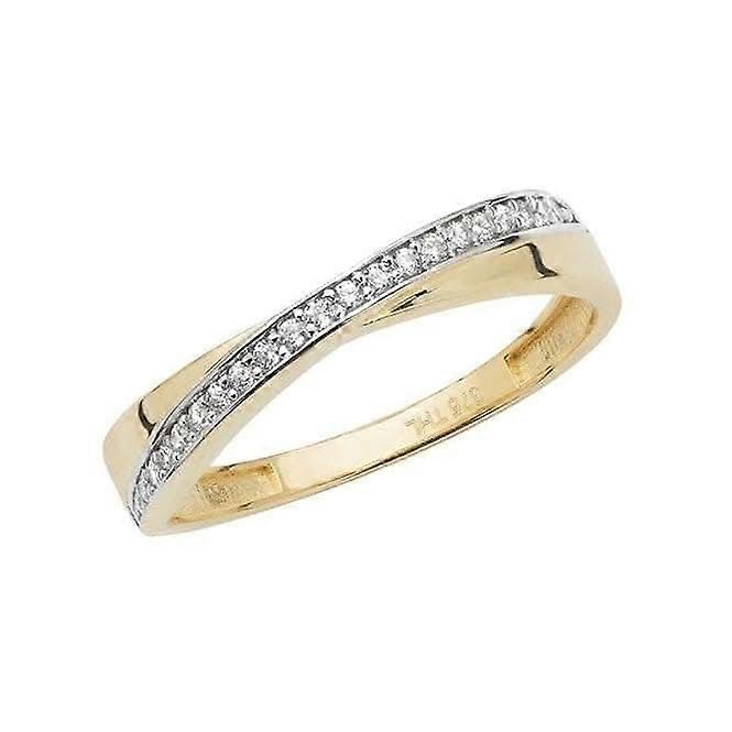 Bague en zircone pour dames en or jaune 9 carats RN908