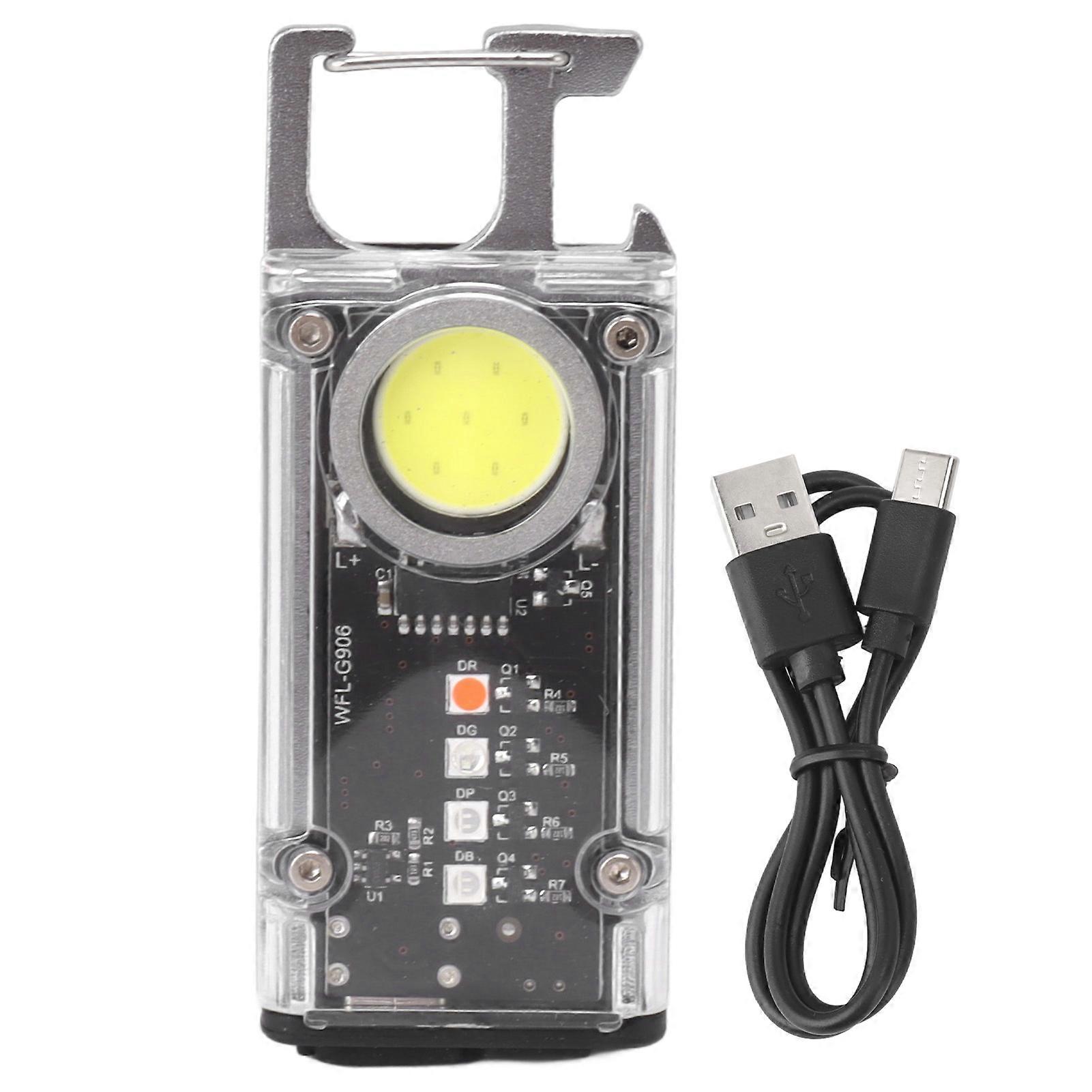 800LM COB Keychain Work Rechargeable Mini LED Flashlightht Outdoor Flashlight Bottle Opener Signal Light K45