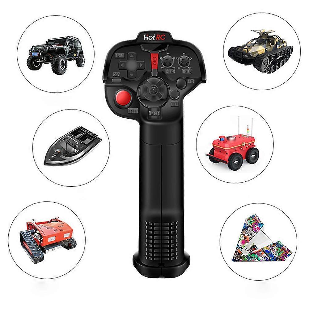 HotRC DS-4A 2.4G 4 Channel Single Hand RC Radio Transmitter with 4Ch Receiver for RC Car boat Airplane