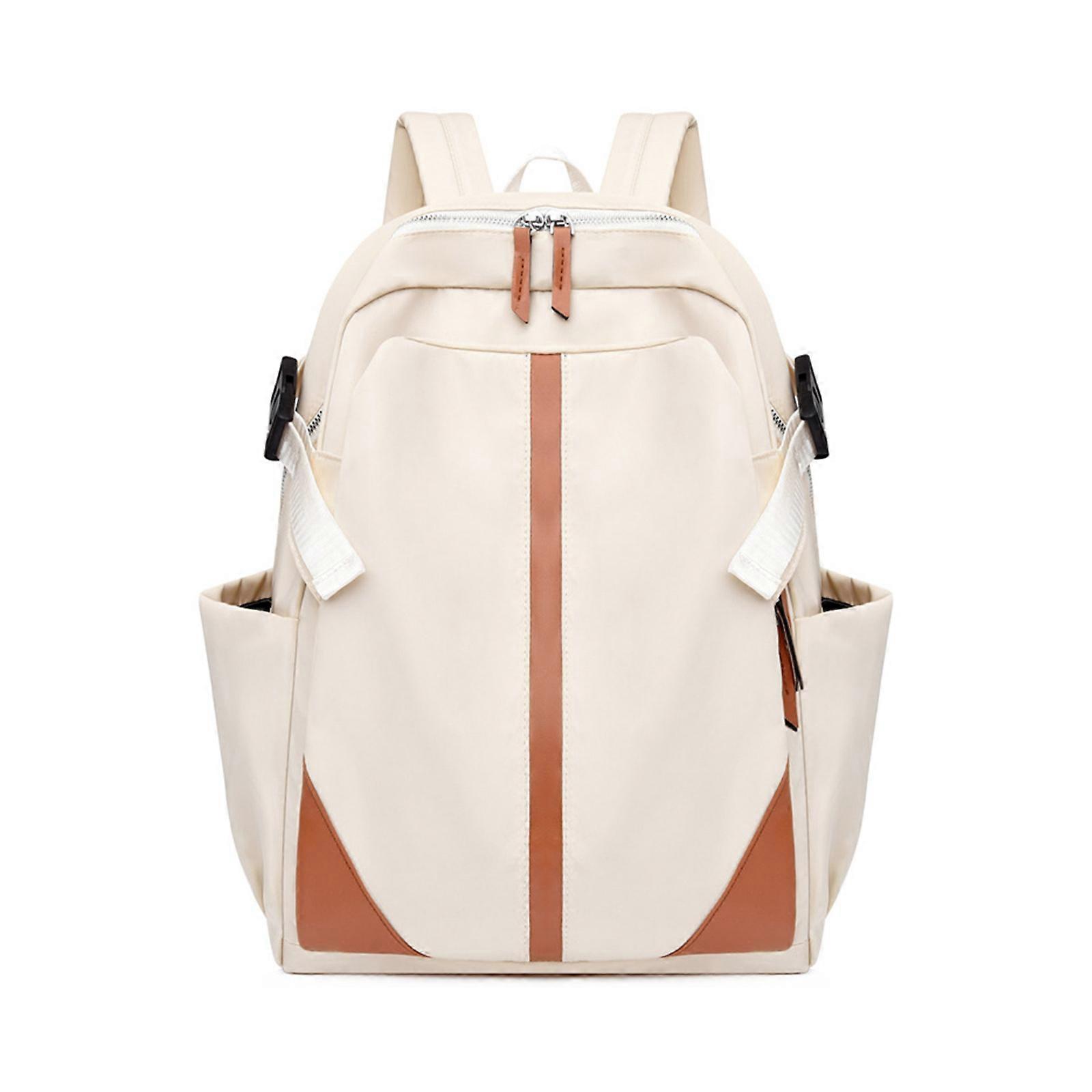Practical and Versatile Women's Backpack Nylon Rucksack for Work Shopping Traveling and Dates White