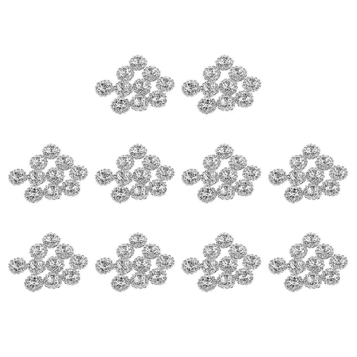 Crystal Rhinestone Button Flat Back Decoration DIY 15mm 100 Pcs Clear