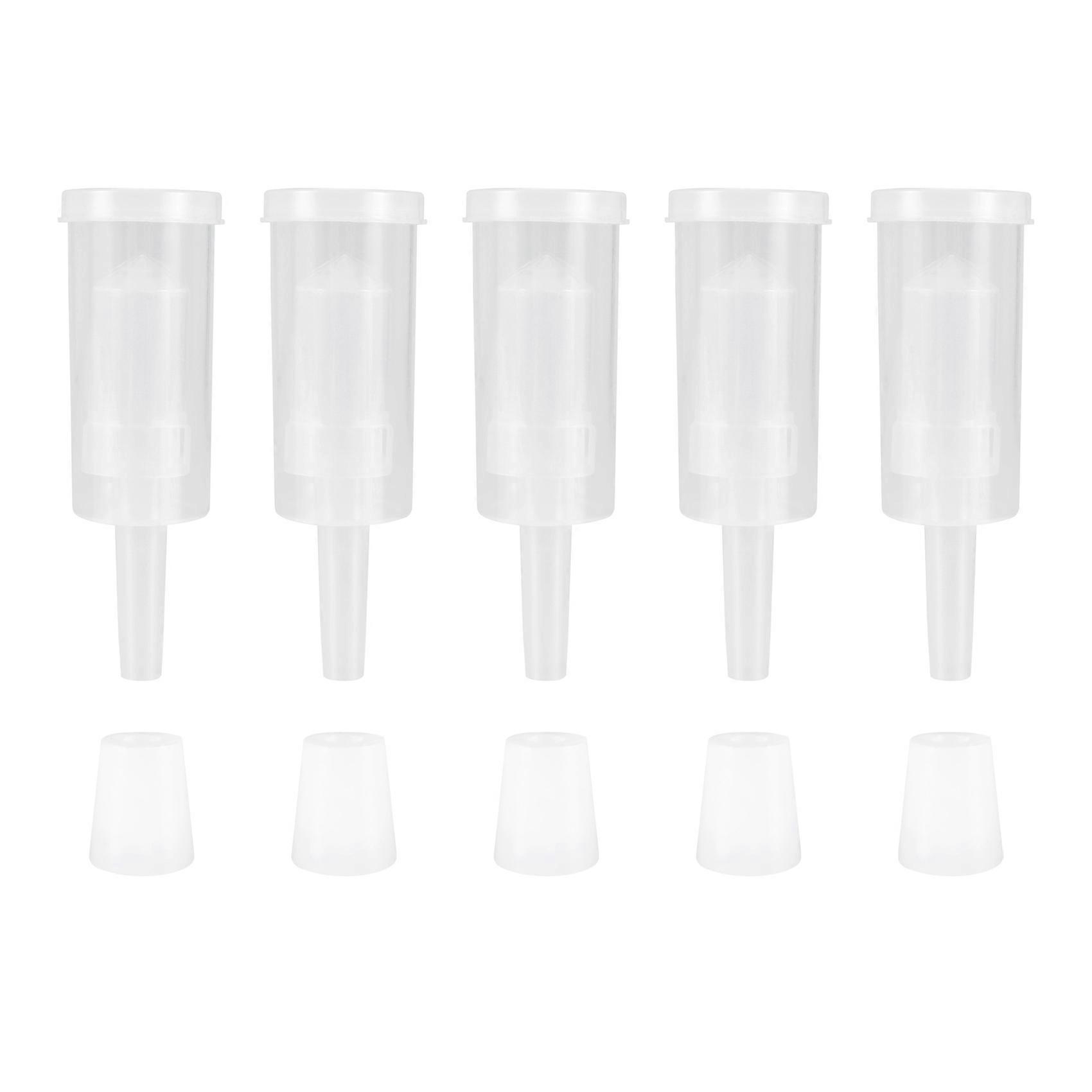 5 Pack Exhaust Seal Valve with Rubber Airlock Stopper Twin Airlock for Wine Making, Beer Brewing Gla