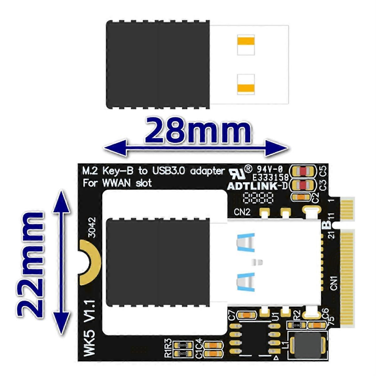 M.2 B Key to Bluetooth WiFi Network Card SSD NGFF 3042 Converter