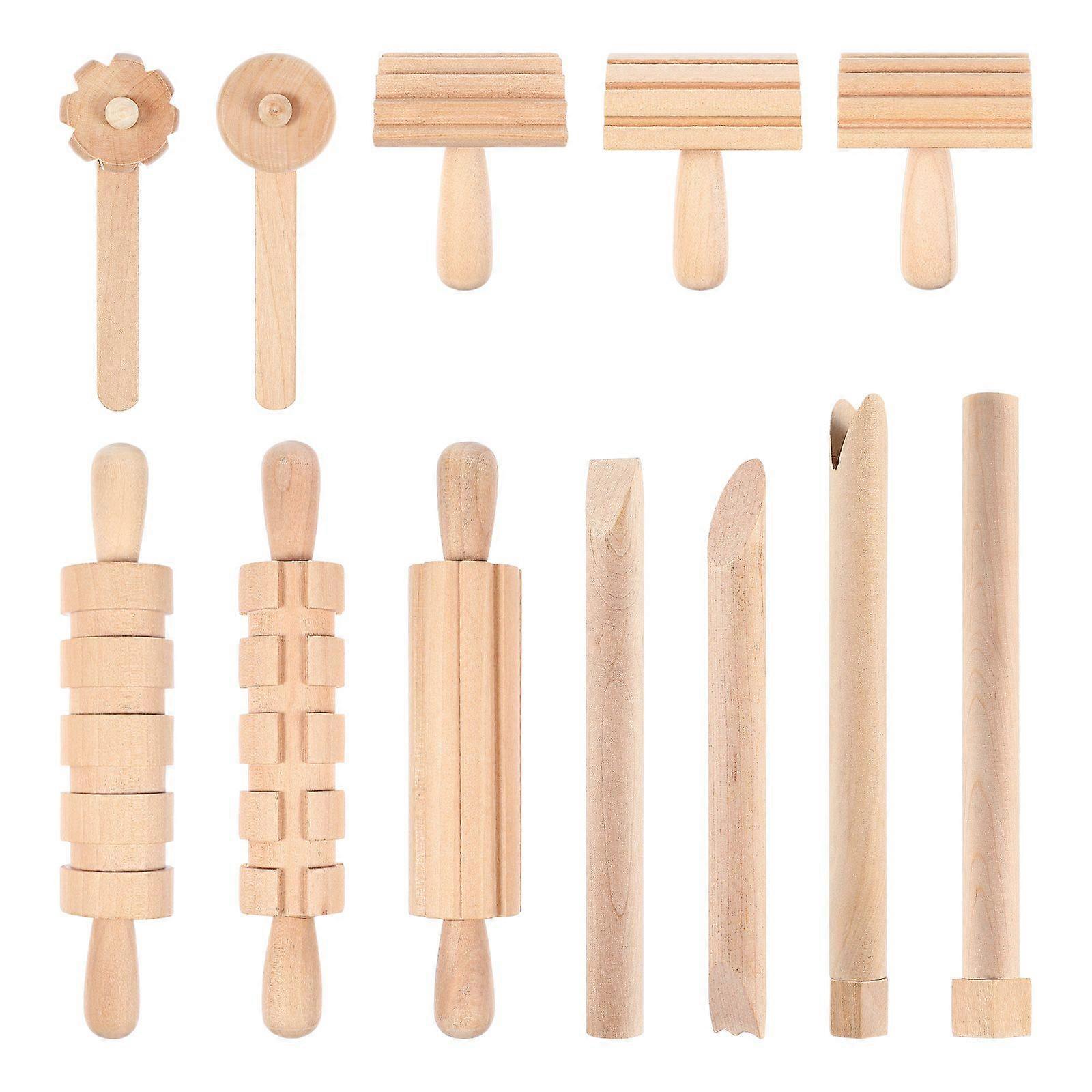 Practical Clay Shaping Tools Set Wooden Dough Molding Tools Kit for Toddlers Kids