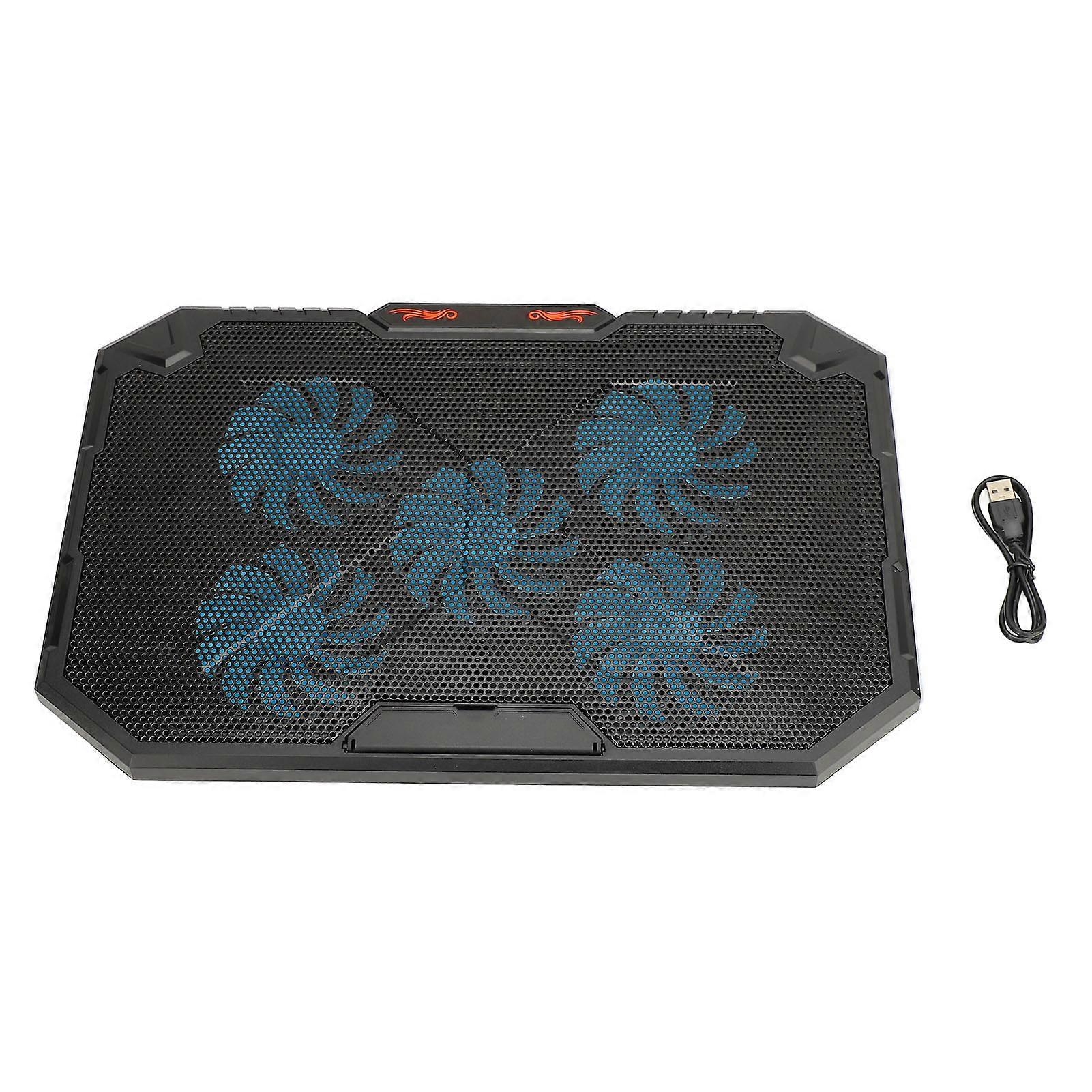 Laptop Cooling Pad 5 Fans Heat Dissipation Adjust Height Cooler Stand with RGB Lighting for 13‑17inch Notebooks