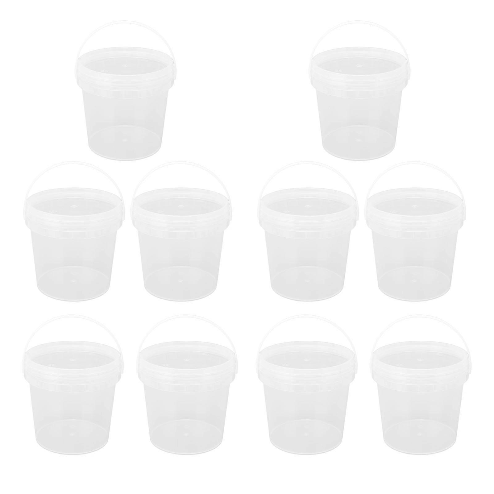 10PCS 2L Packaging Bucket with Handle PP Plastic Paint Storage Buckets Laboratory Container