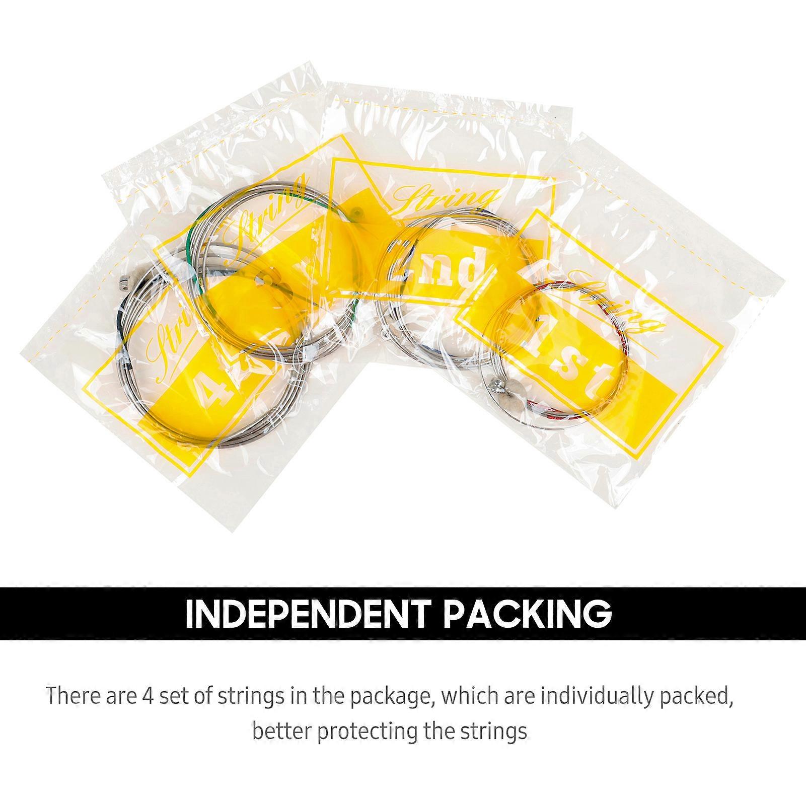 BD102 4-string Double Bass Set Steel-Nickel Winding Rust-resistant String for Double Bass (4 Pcs)