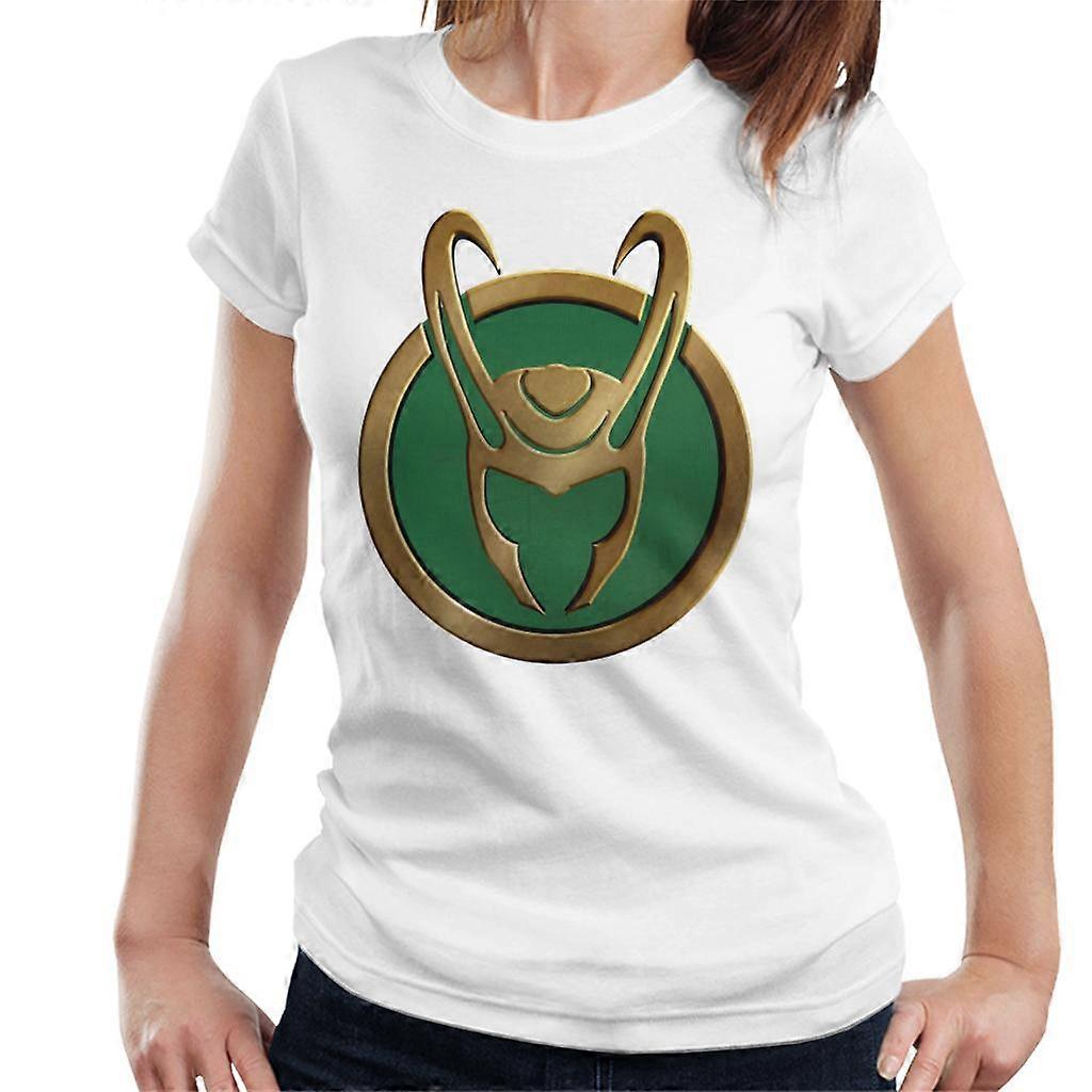 Marvel Loki Gold Horns Helmet Logo Women's T-Shirt