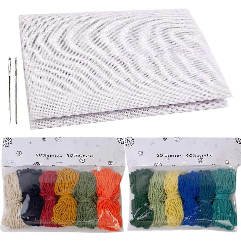 14CT Needle Point Canvas with Yarn Mesh Sheets Canvas Sheets for Embroidery