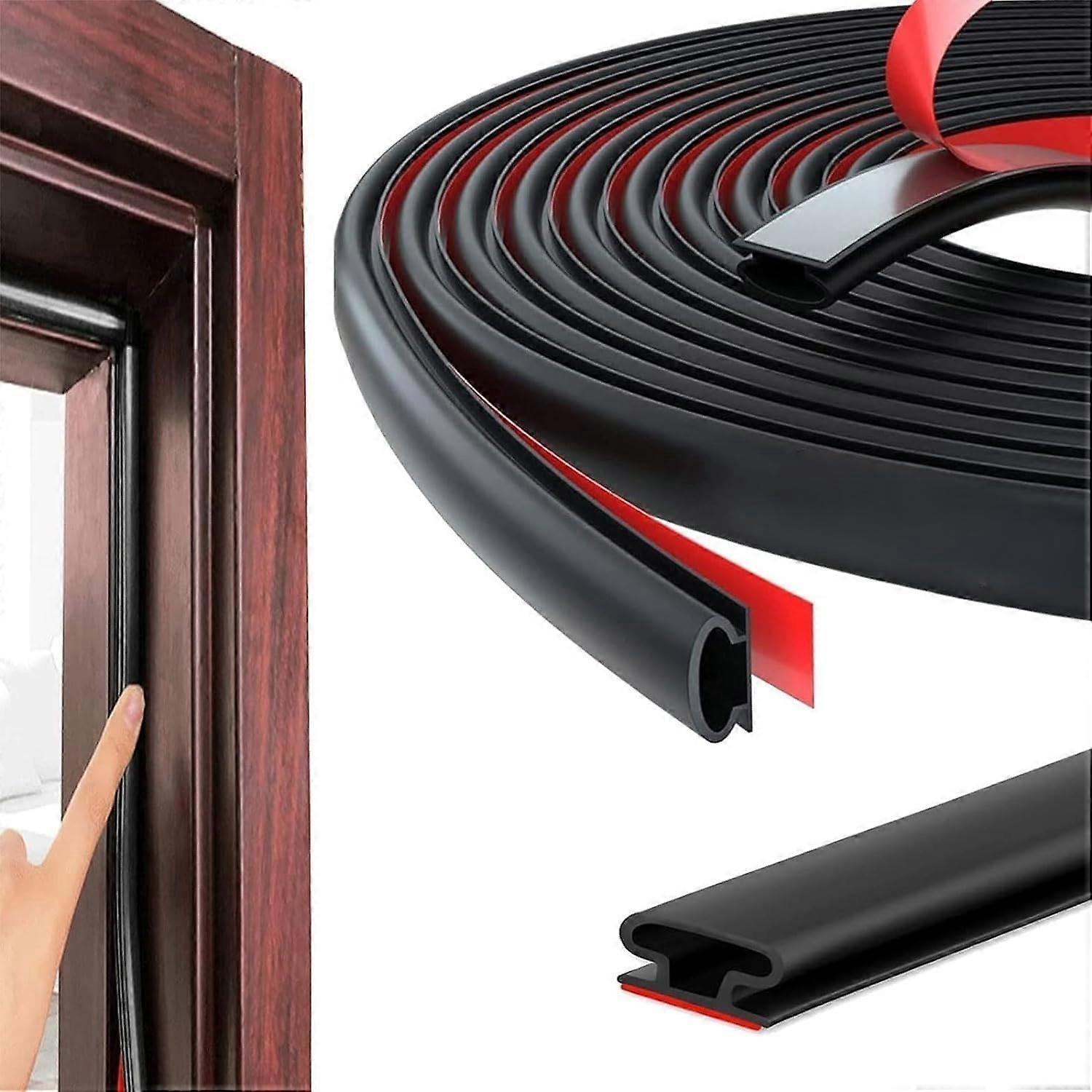 1 Self-Adhesive Backing D-Shape Rubber Door Seal Strip for Window Frame Insulation 40ft