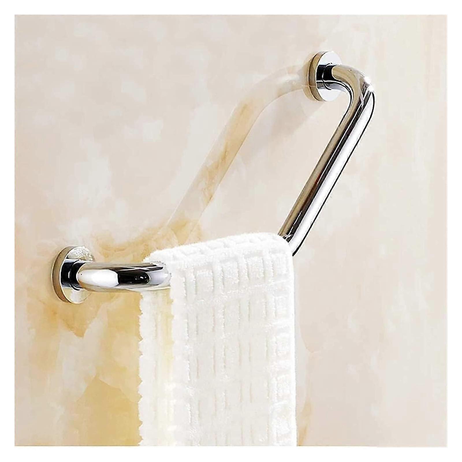 Haltegriff Badezimmer Dusche Abgewinkelt Edelstahl Badewanne Griff Chrom Toilette Sicherheitsschiene Handlauf Halterung 43x20cm