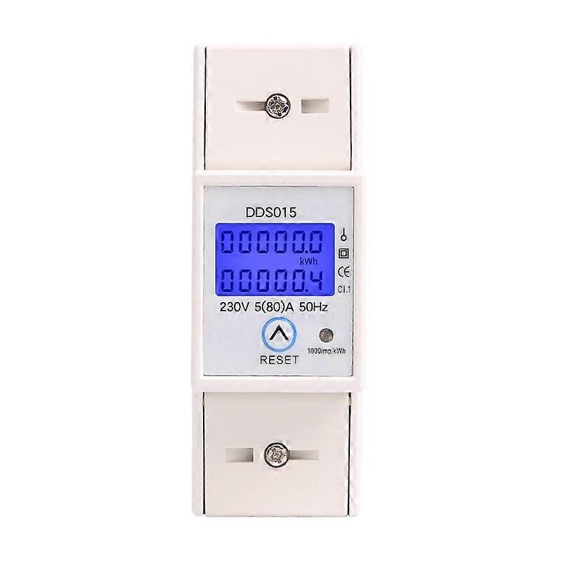 Under single-phase electric meter 80A max modular, Simple tariff, LCD display, Partial reset