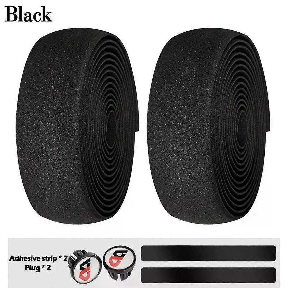 2pcs EVA Bicycle Handlebar Tape Camouflage High Elastic Anti-Slip Damping Cycling Road Bike Handle Belt Wraps with Bar End Plugs