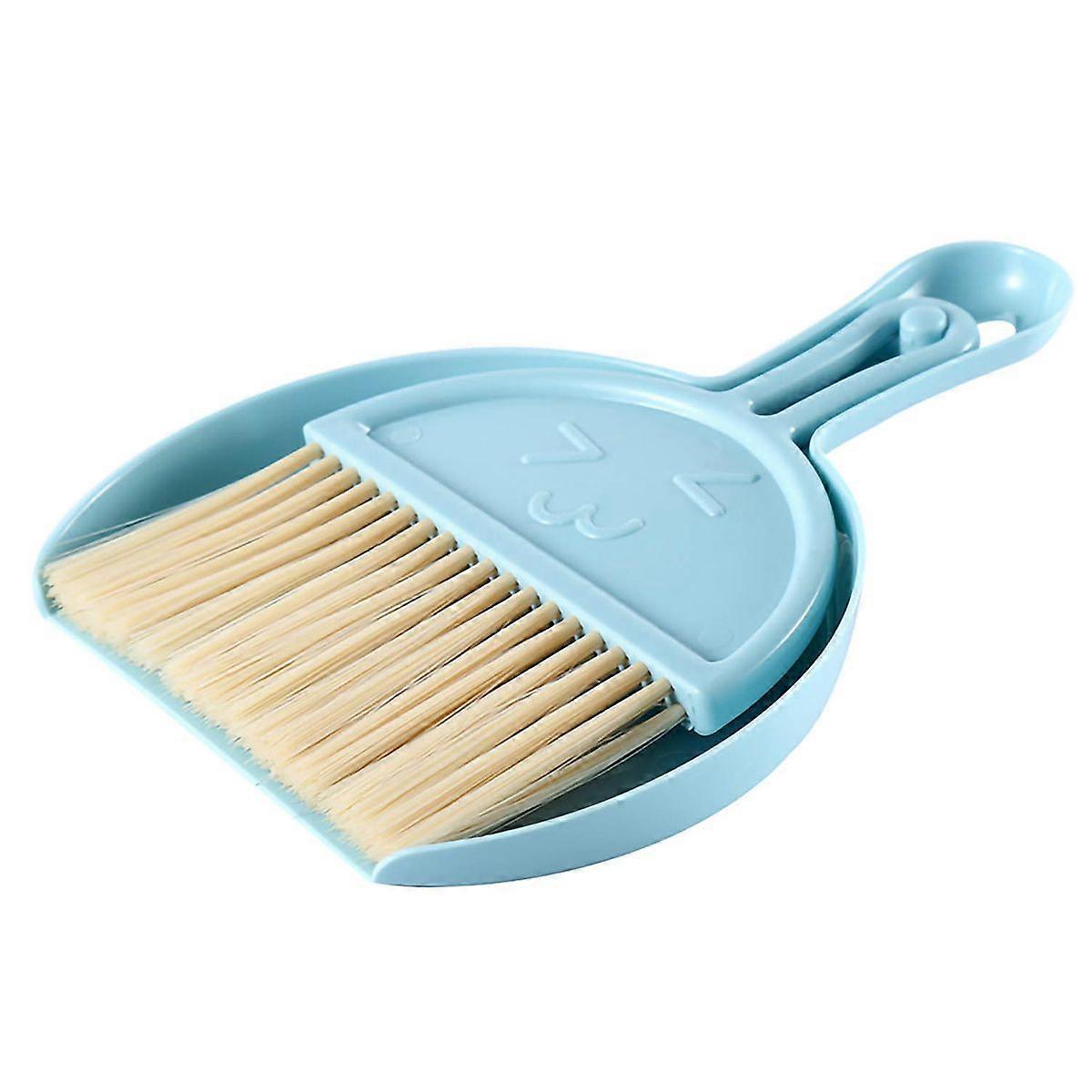 Small Broom and Dustpan Set Mini Hanging Keyboard Laptop Broom Dustpan for Office Table Desk Cleaning Blue