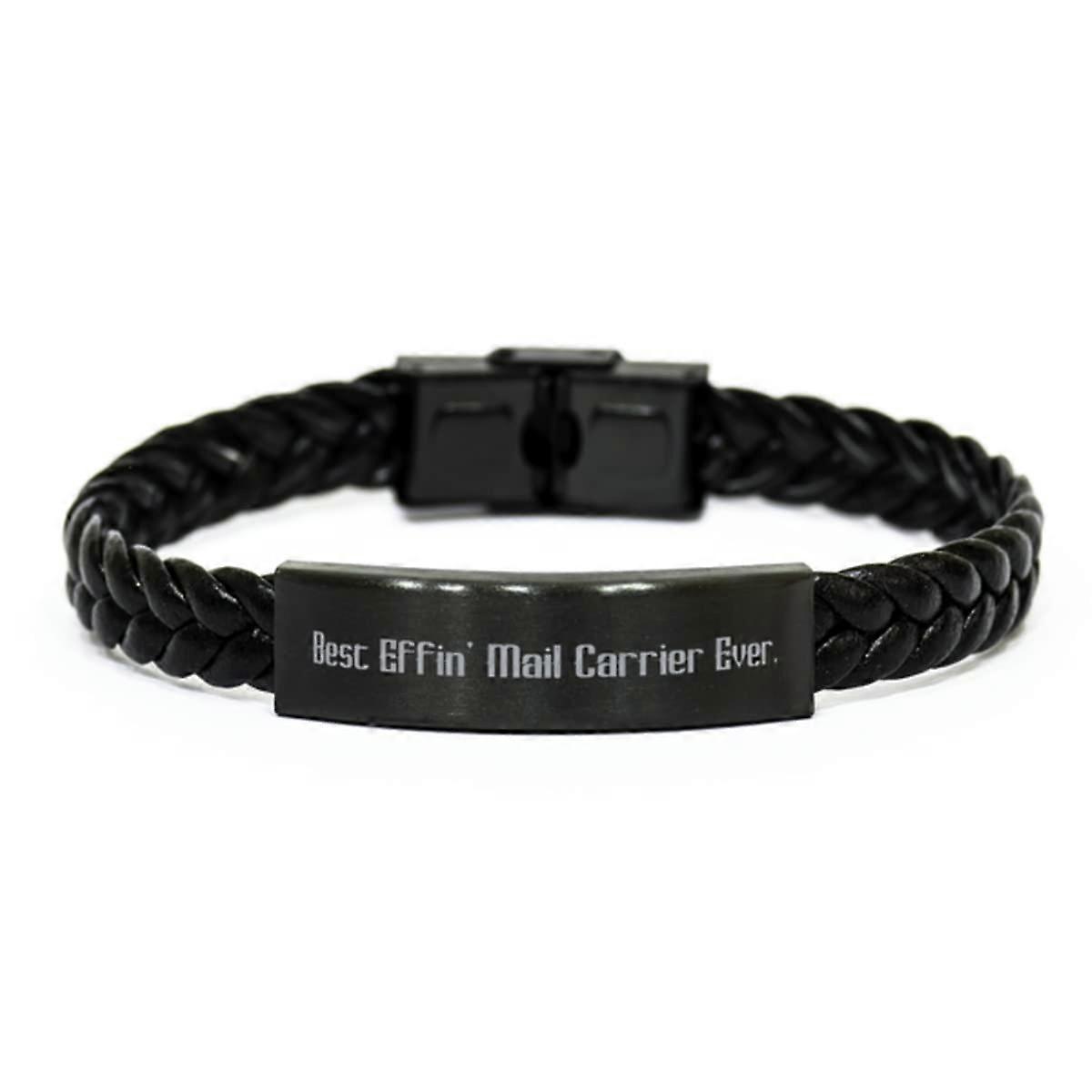 Epic Mail carrier Gifts, Effin' Mail Carrier Ever, Mail carrier Braided Leather Bracelet