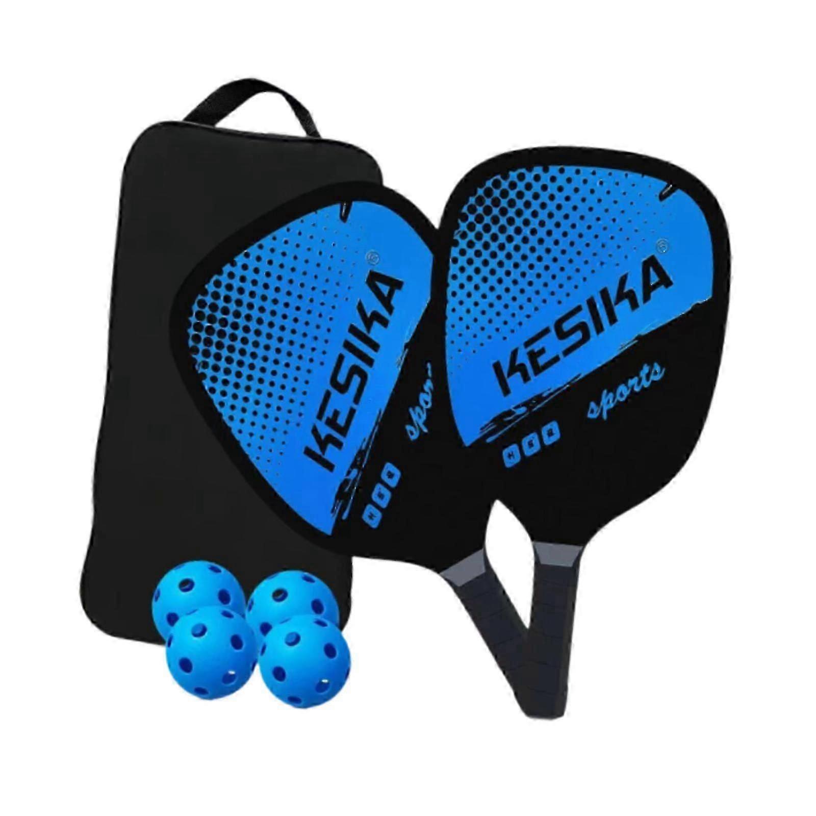 Pickleball Paddles Set of 2 with Balls - Portable Red Rackets