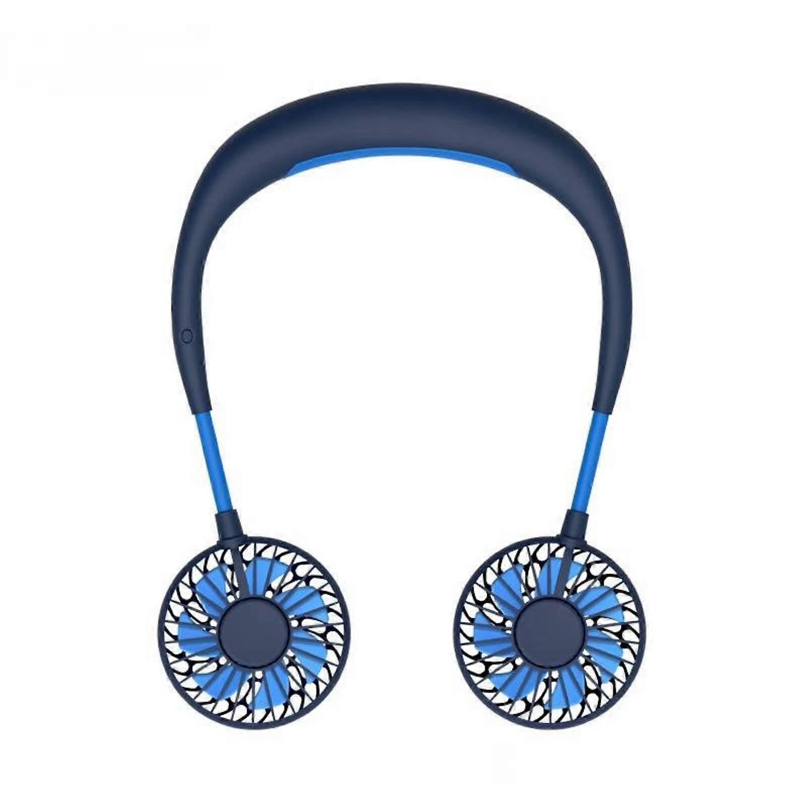 Lazy Halter Fan USB-Charging Mini Fan With Belt Attachment, Rainbow Color Light, Portable Little Fan