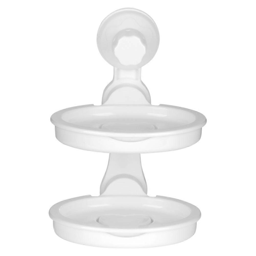 Wall Mounted Double Layer Soap Holder Box Rack Dish Bathroom Household Organizer