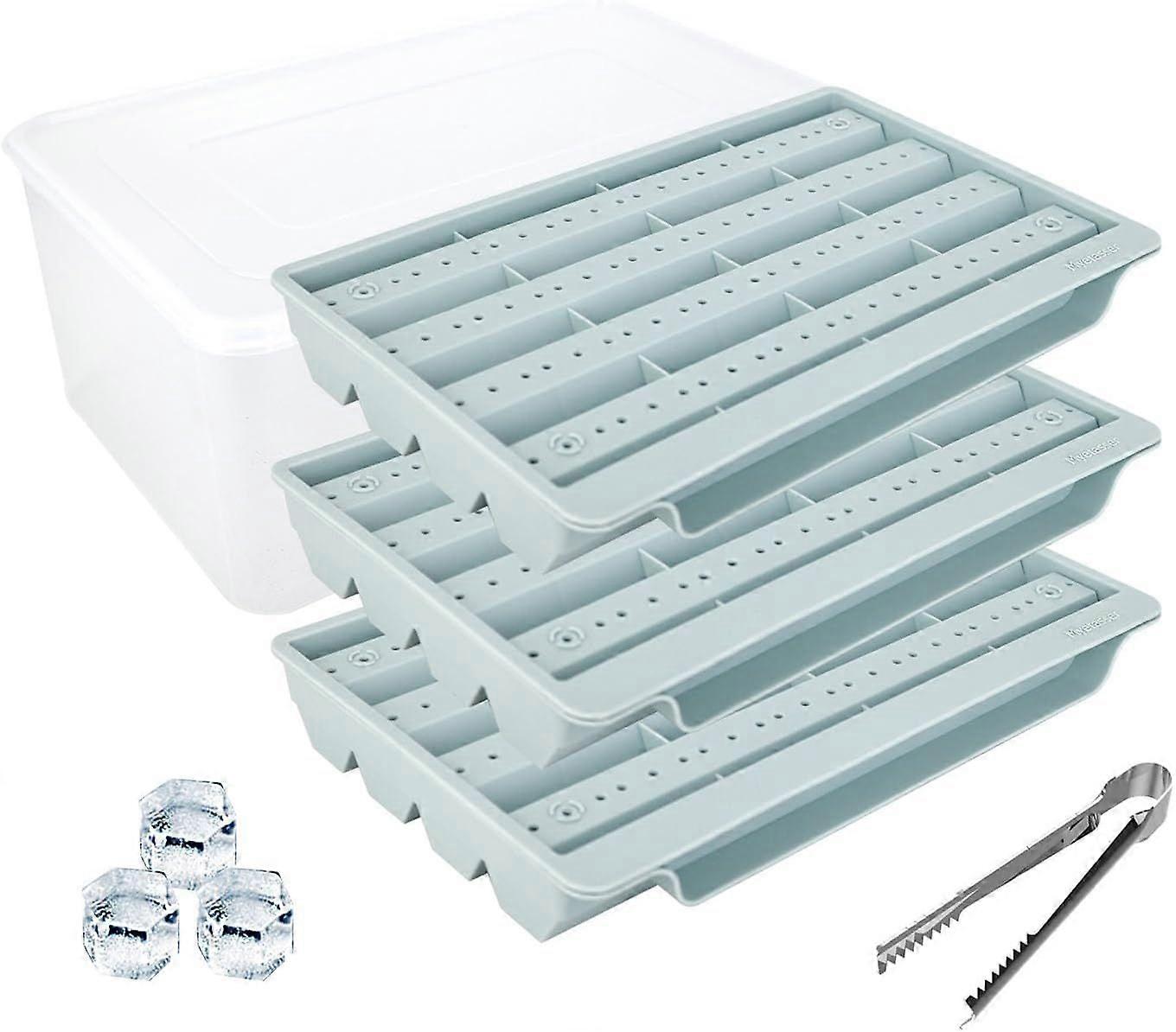 SQCLV Ice Cube Molds & Trays (96pcs Hexagon Ice Trays)With 5L Large-Capacity Ice Storage Bucket, BPA-free, Thickened Material