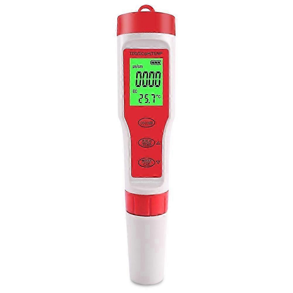 4-in-1 Multifunctional Ph / Ec / Tds / Temp Meter Portable Water Quality Digital Backlit Tester Pen