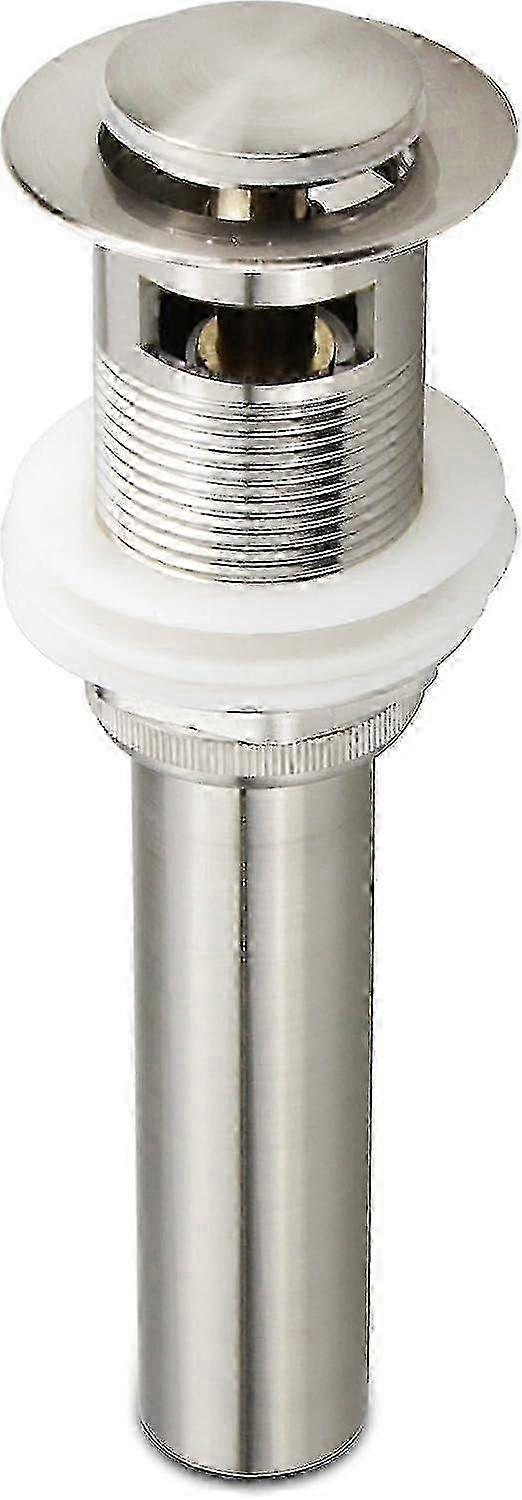 room Faucet Vessel Pop Up Sink Drain, Brushed Nickel with Overflow