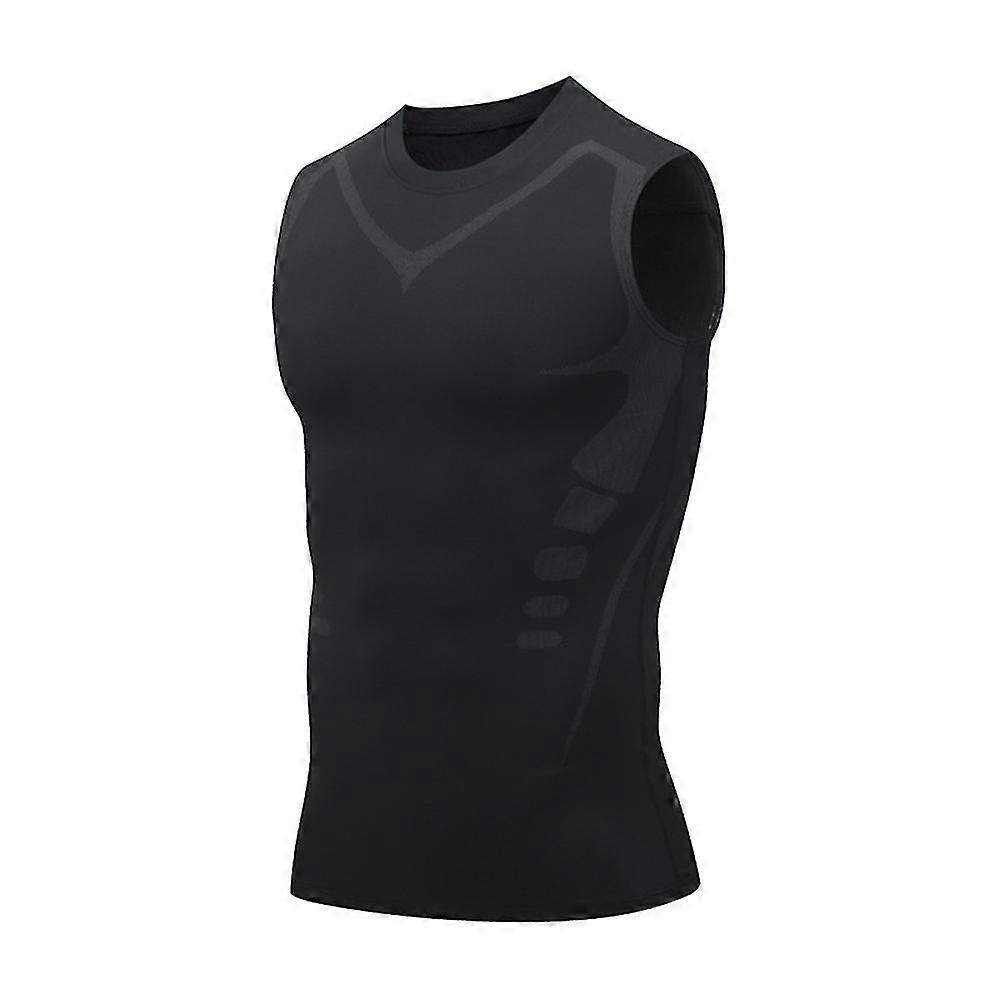 Men's Comfortable and Breathable Ice-silk Ionic Shaping Vest for Body Shaping