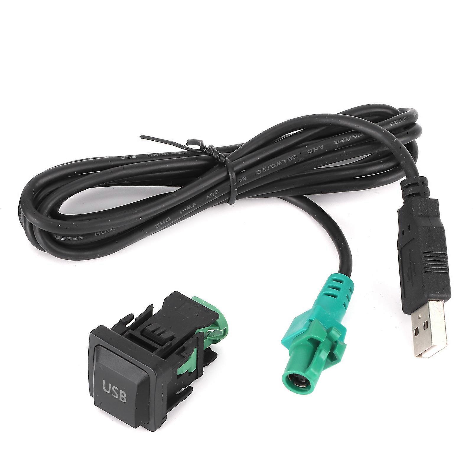Stereo USB Cable Adapter Switch Button for CD Player Radio DC 12V Universal Connection Cable