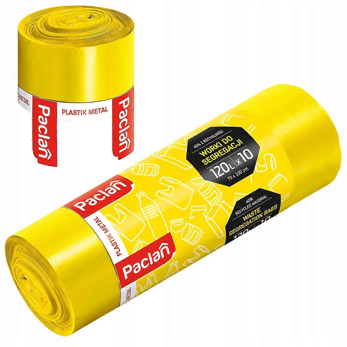 Paclan Garbage Bags For Plastic. Garbage Bags For Sorting Plastic, Yellow, 120 L, 10 Pcs. 120 L, 10 Pcs.
