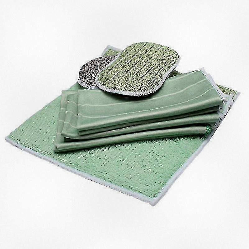 Set of 6 Eco-Friendly Microfiber Cloths for Cleaning Windows, Mirrors, Tiles, Body, and Household Surfaces in Bathrooms