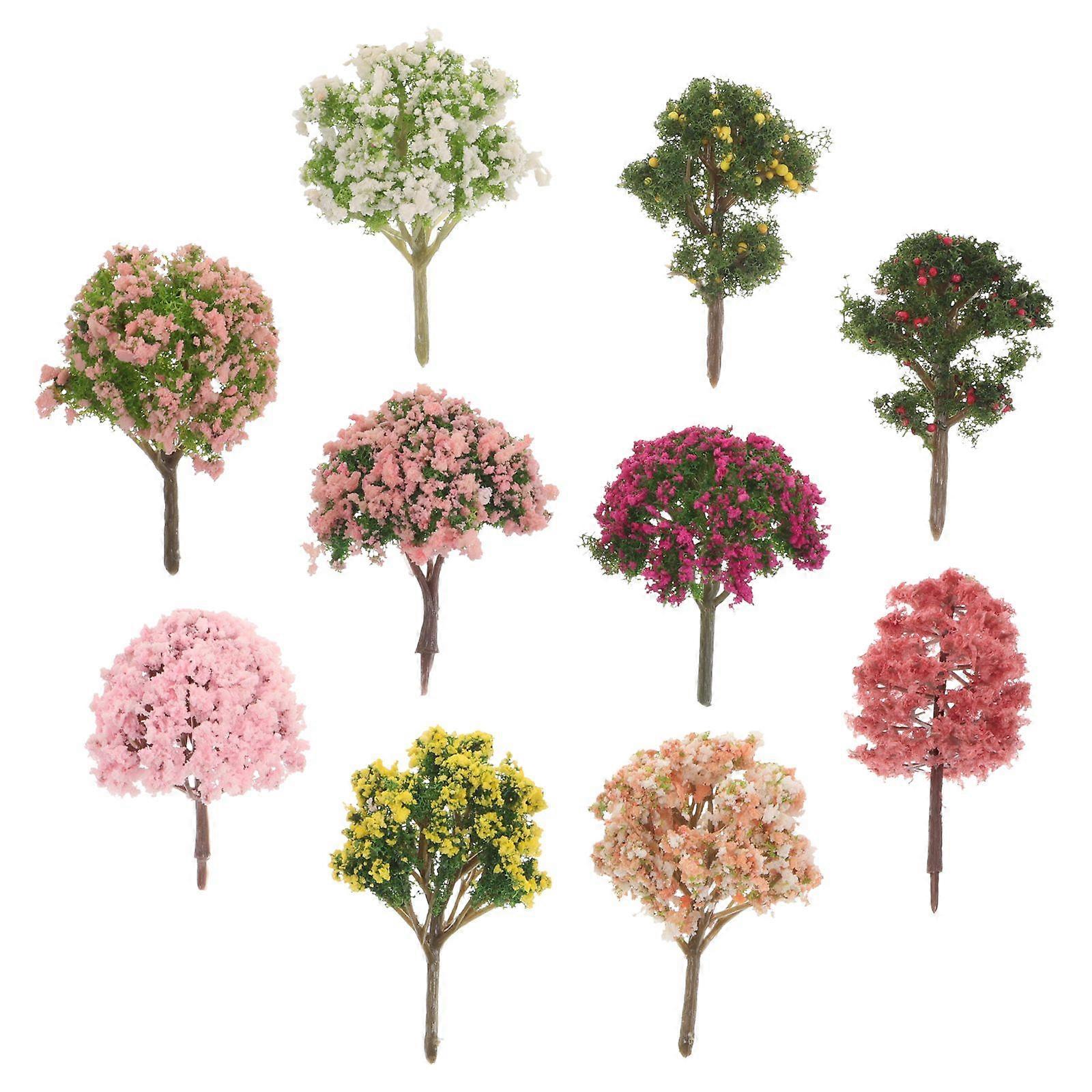 10pcs Model Trees Accessories Model Train Scenery Plant Plastic Architecture Trees Model Scenery With No Stands For Scenery Landscape Crafts Diy Proje