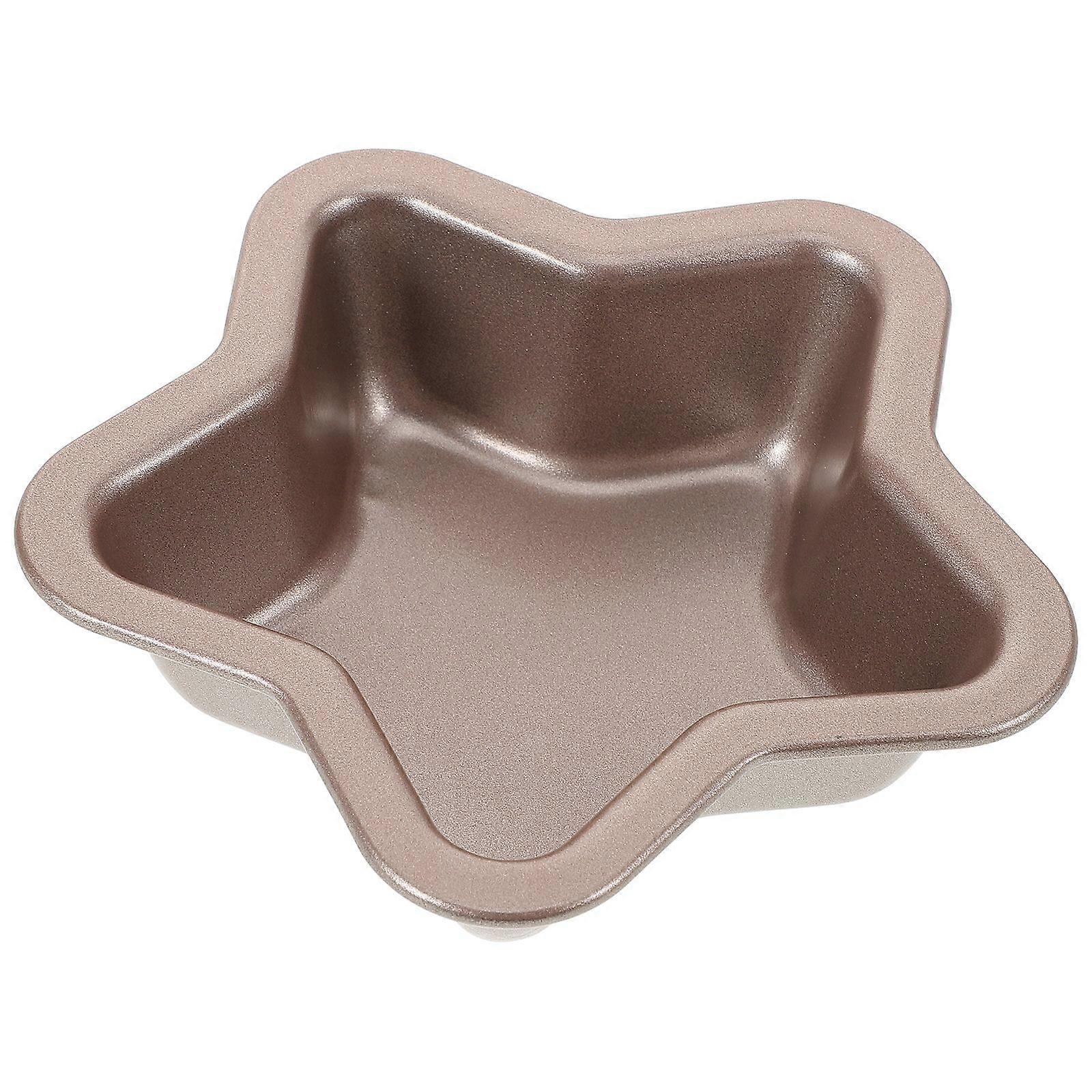 1 قطعة قالب كيك على شكل نجمة من الفولاذ الكربوني و قالب صنع الكيك غير اللاصق PTFE للمنزل (ذهبي)