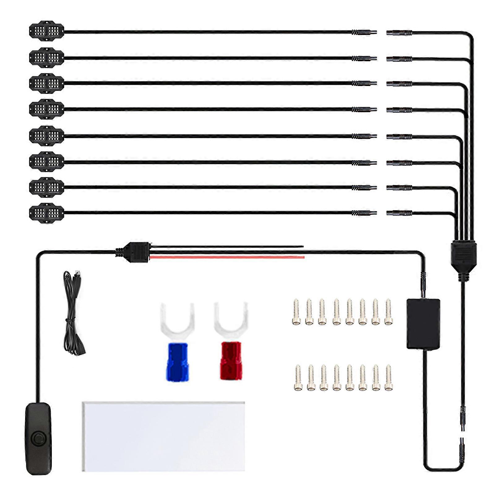 RGB Car Light Car Light High Brightness Underglow Light Waterproof Rock Light Kits for Car ATV SUV with Music Modes