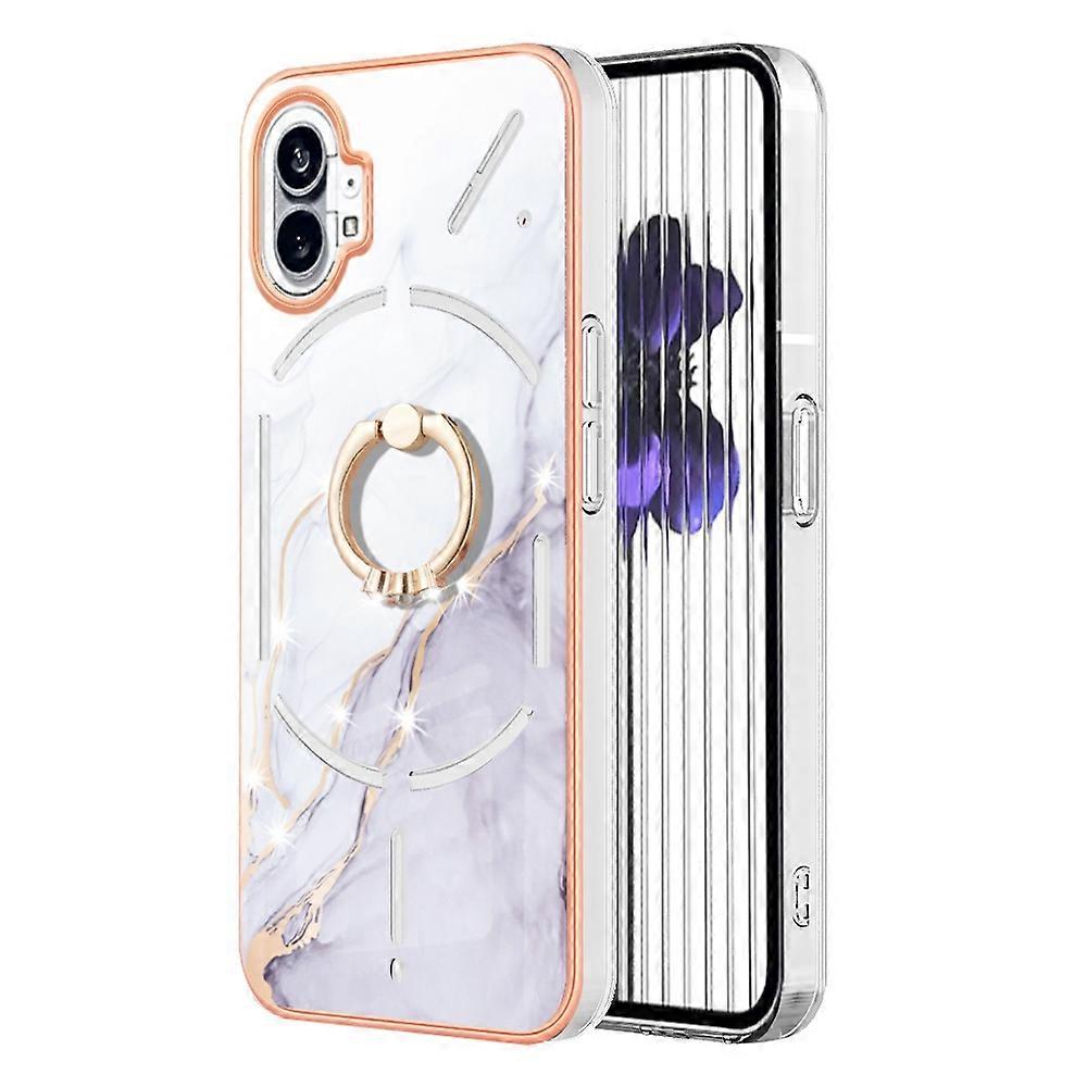 For Nothing Phone 1 Electroplating Marble Pattern TPU Phone Case
