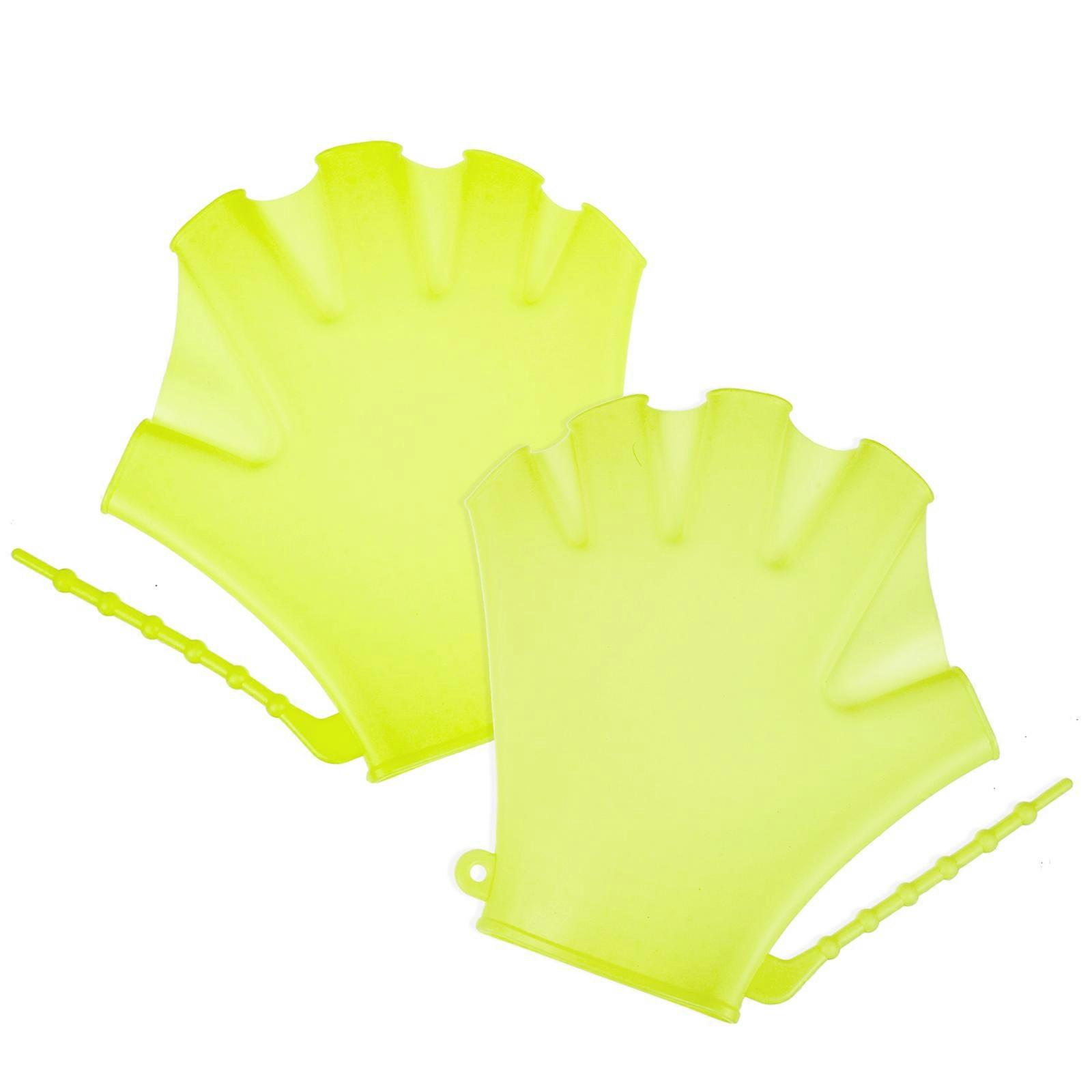 Swim Paddles Water Gloves for Diving & Aquatic Training – 2pcs Set for Beginners, Comfortable Fit, Fluorescent Design