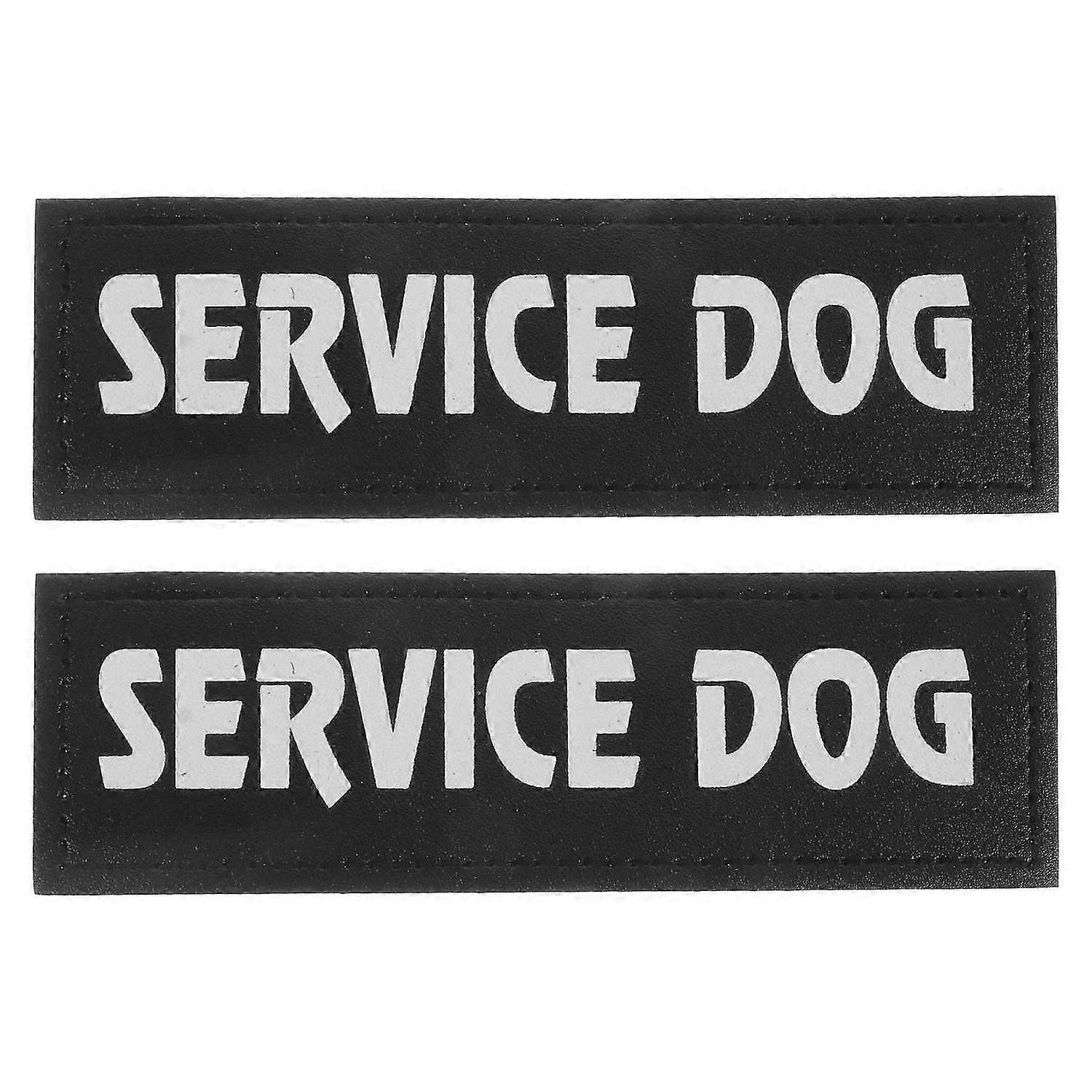 2Pcs Service Dog Patches Reflective Dog Patches Removable Dog Tags Luminous Dog Patches