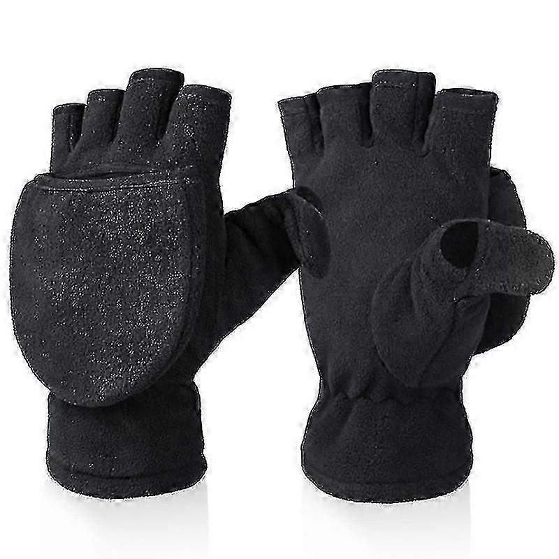 Mănuși de iarnă 3m Thinsulate Fingerless Convertible Thermal Mittens Windproof Izolat Polar Fleece