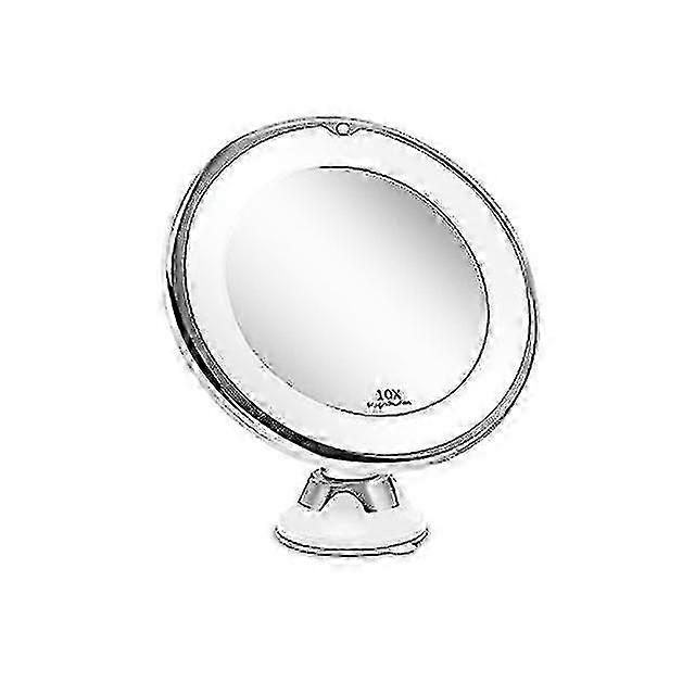 Flexible Portable Light Emitting Glass Makeup Mirror with Magnifying Features