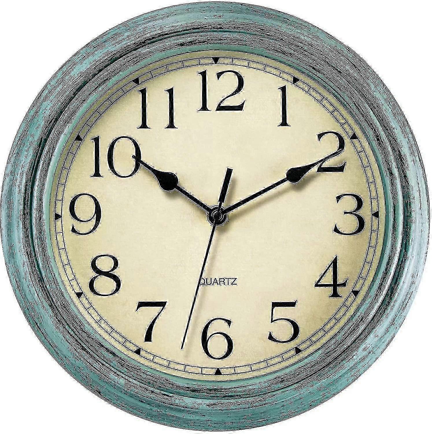 Silent No Tick Quartz Wall Clock for Ro Retro - 12 Inch Retro Design