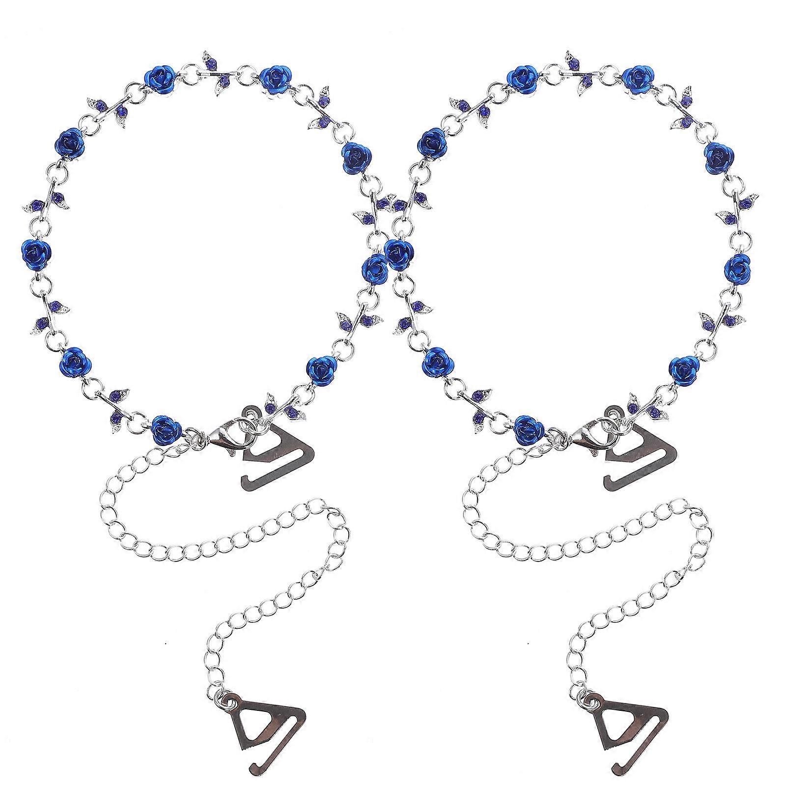 Rose Underwear Strap Non-Slip Function with 1Pair Blue Shoulder Strips