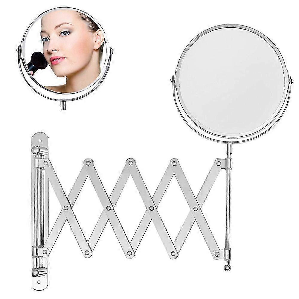 Elegant Magnifying Vanity Mirror, Retractable Bathroom Mirror 360 Degree Swivel, With Space Saving Design And Extendable Arm For Bathroom, Guest