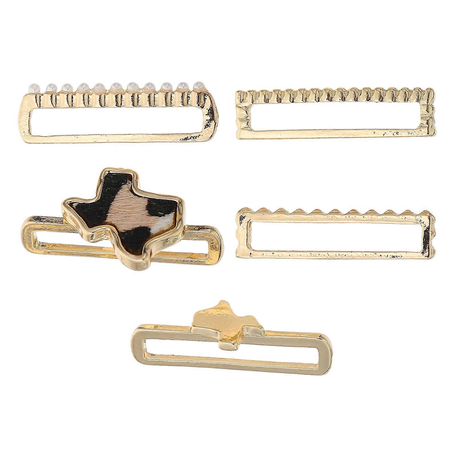 Shiny Decorative Watch Bands Made of Durable Alloy Golden Color Easy to Use Contains 5 Pieces
