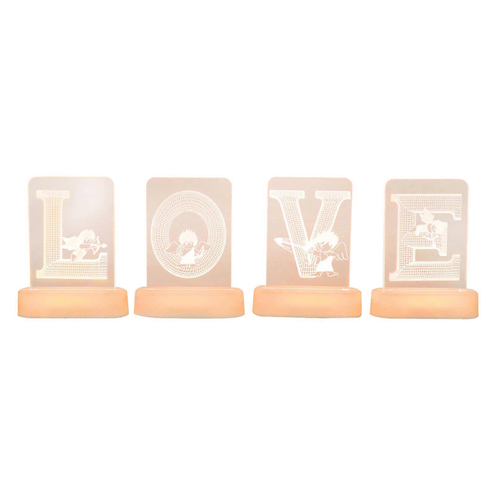 Valentine's Day Letter Lights 3D Letters Warm White Luminous Flux 7 LM Input Voltage 4.5 V 1 Set