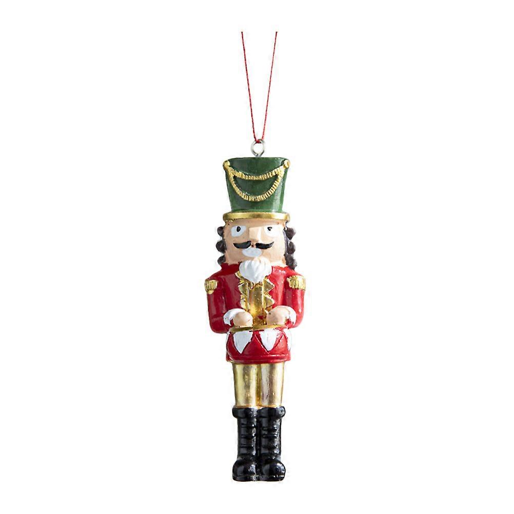Nutcracker Craft Traditional Nutcracker Christmas Tree Decoration Green 10X3X3CM Resin 1Pack