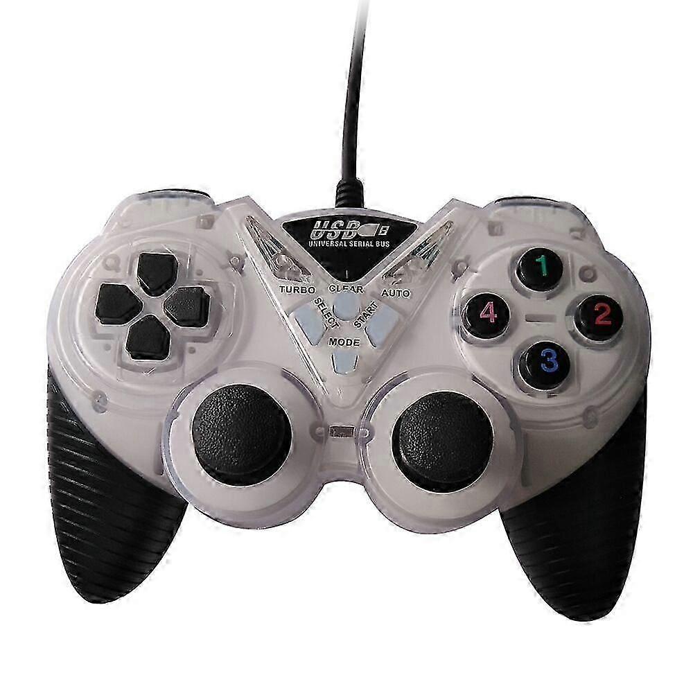 USB Wired Game Controller Gamepad Joypad Double Vibration for PC & LaptopWhite