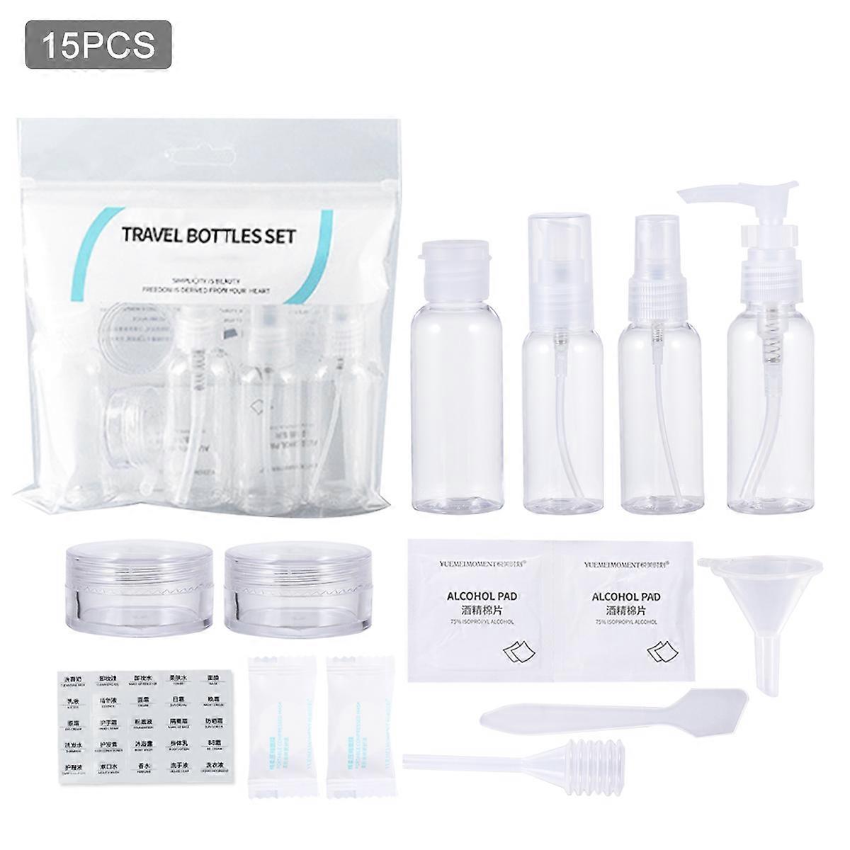 Travel Bottle Set Pump Design Refillable 50ml Transparent For Users of Moisturizing Lotion 1 Set