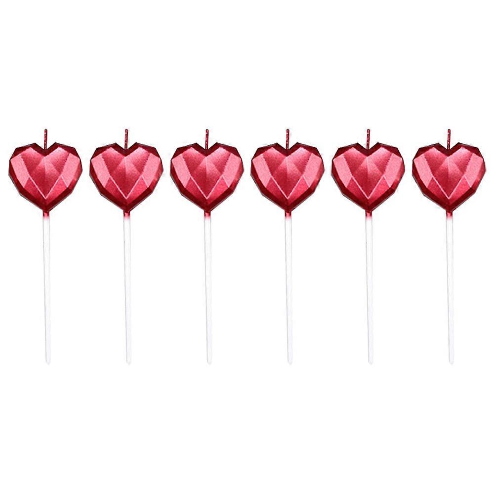 Birthday Candles For Cake Heart Shaped Candles Birthday Parties Cake Decorations 2.8 1.4 0.2in 6Pcs