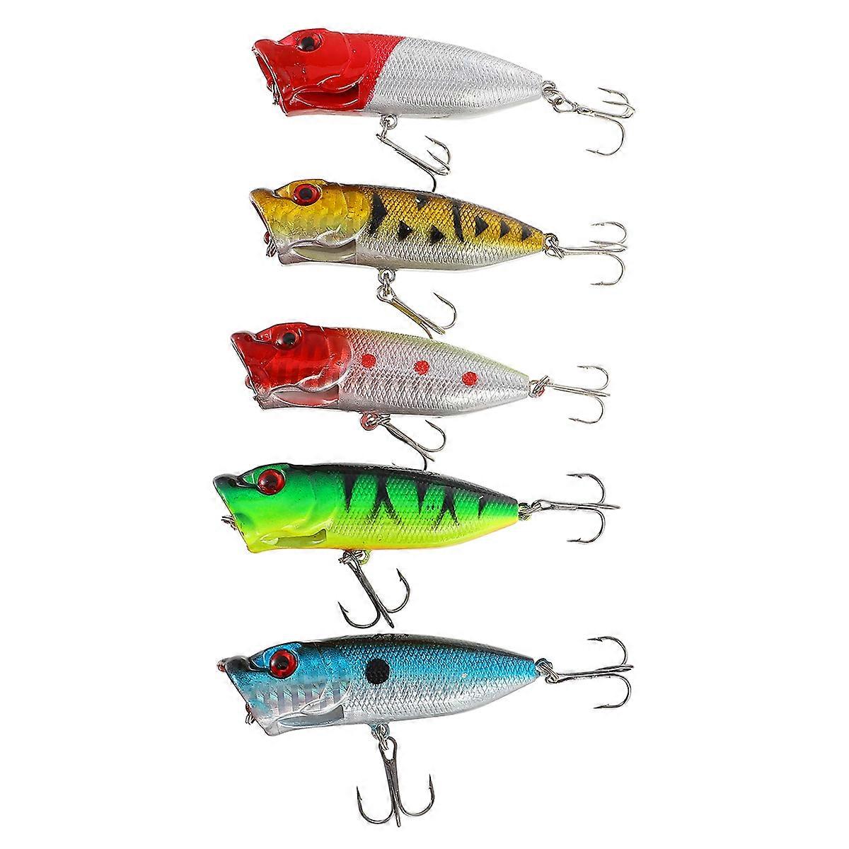 Plastic Fishing Lure Bionic Swimming Bait Realistic Design Durable Black Back Yellow Body 5Pcs